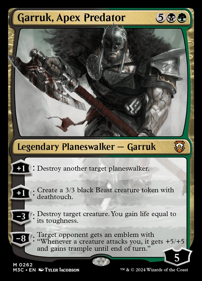 MTG Card Title: Garruk, Apex Predator M3C/262