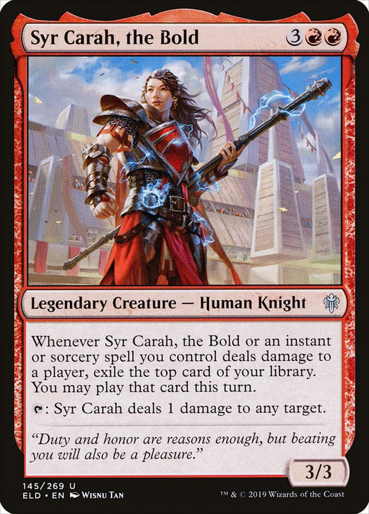 MTG Card Title: Syr Carah, the Bold ELD/145