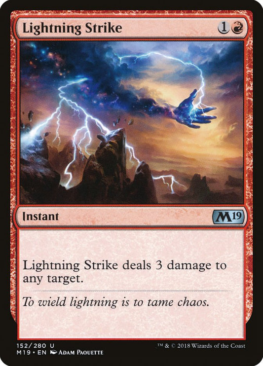 MTG Card Title: Lightning Strike M19/152