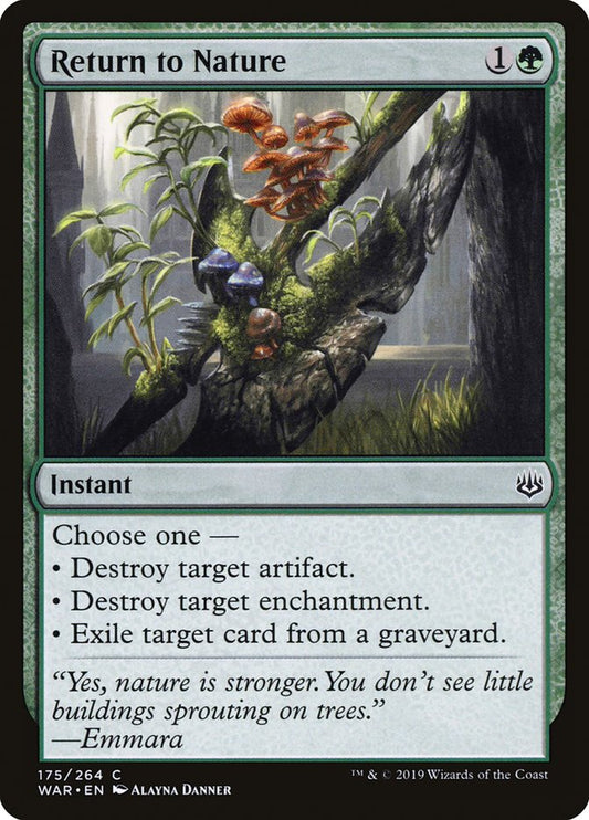 MTG Card Title: Return to Nature WAR/175