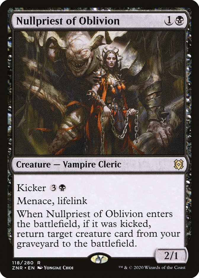 MTG Card Title: Nullpriest of Oblivion ZNR/118