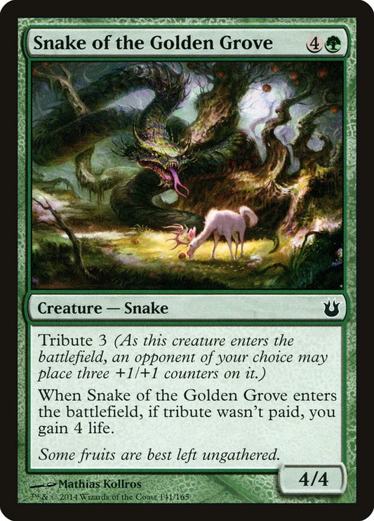 MTG Card Title: Snake of the Golden Grove BNG/141