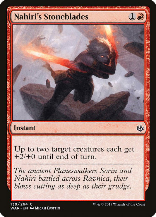 MTG Card Title: Nahiri's Stoneblades WAR/139