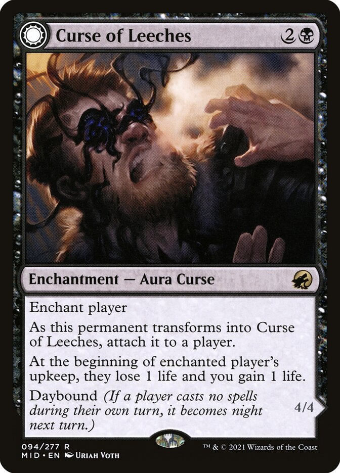 MTG Card Title: Curse of Leeches // Leeching Lurker MID/94