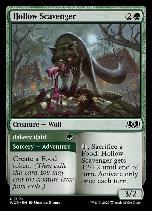 MTG Card Title: Hollow Scavenger // Bakery Raid WOE/174