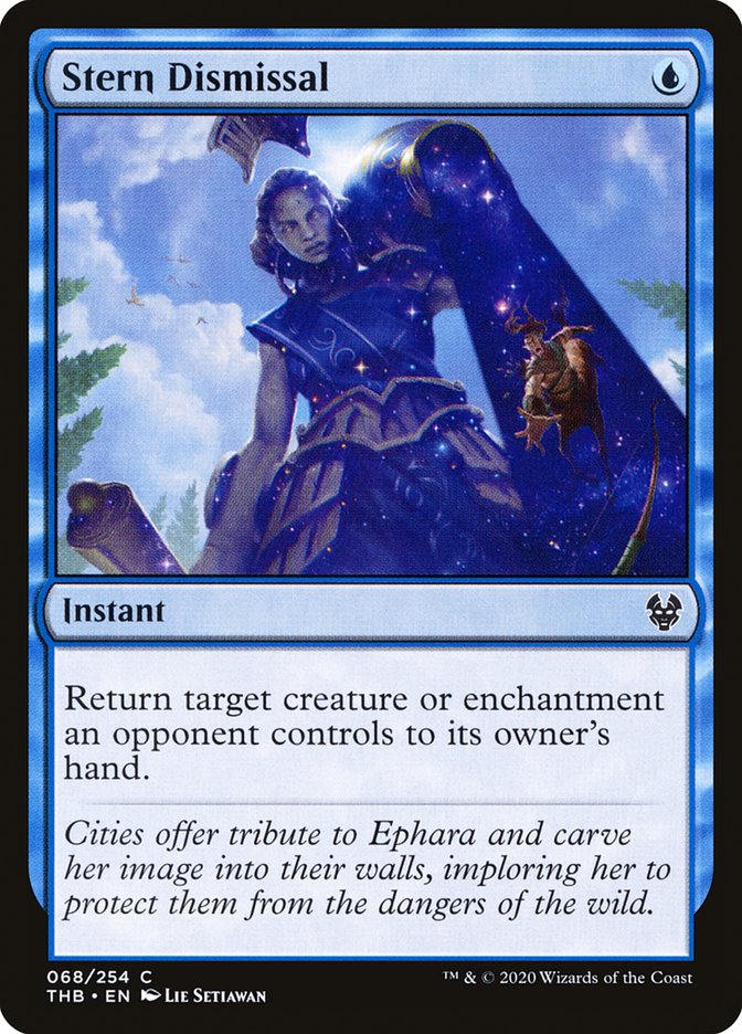 MTG Card Title: Stern Dismissal THB/68