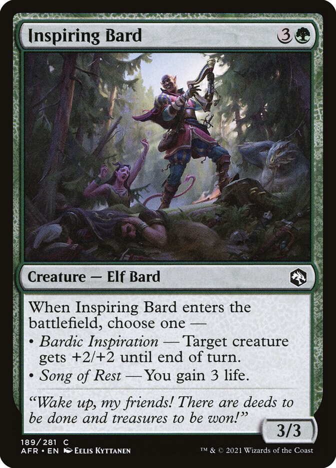 MTG Card Title: Inspiring Bard AFR/189