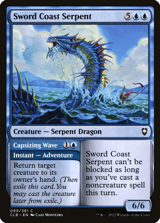 MTG Card Title: Sword Coast Serpent // Capsizing Wave CLB/99