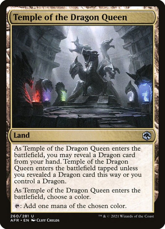 MTG Card Title: Temple of the Dragon Queen AFR/260
