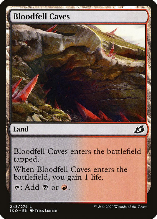 MTG Card Title: Bloodfell Caves IKO/243