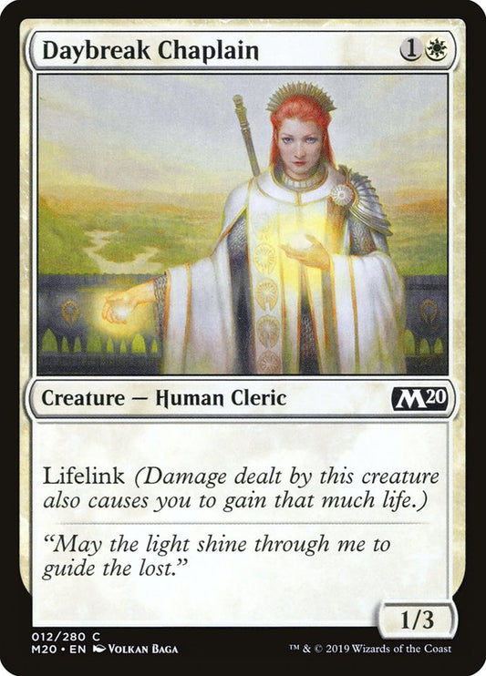 MTG Card Title: Daybreak Chaplain M20/12
