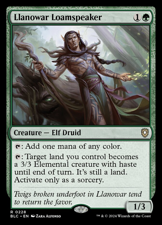 MTG Card Title: Llanowar Loamspeaker BLC/228