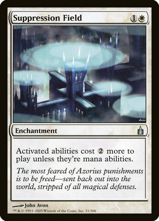 MTG Card Title: Suppression Field RAV/31