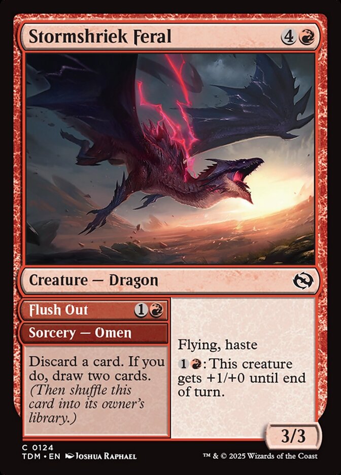 MTG Card Title: Stormshriek Feral // Flush Out TDM/124