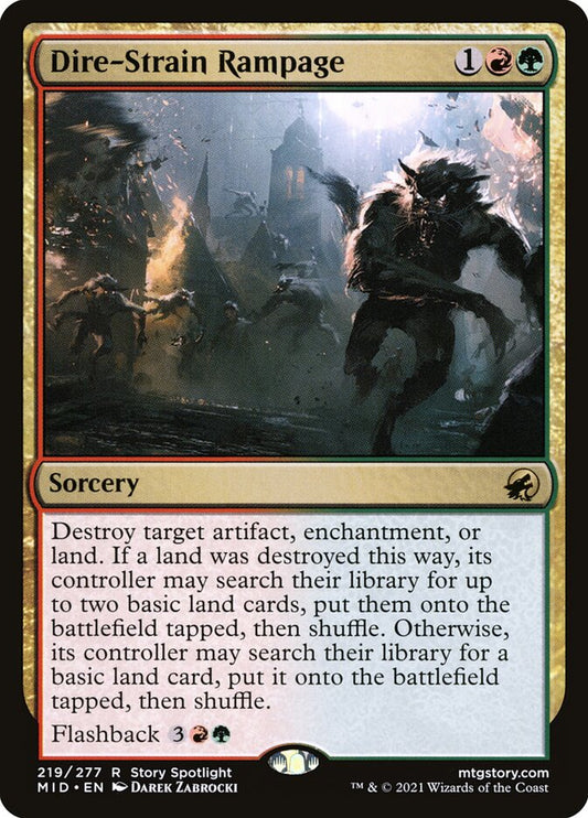 MTG Card Title: Dire-Strain Rampage MID/219