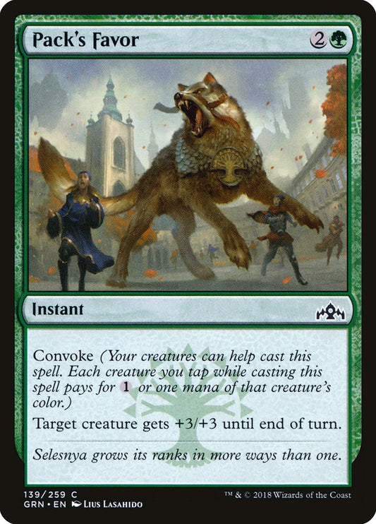 MTG Card Title: Pack's Favor GRN/139
