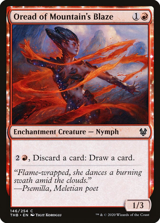 MTG Card Title: Oread of Mountain's Blaze THB/146