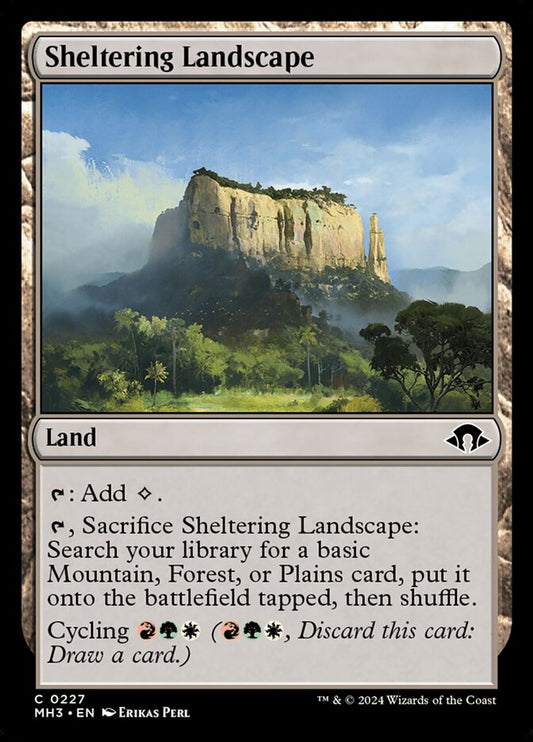 MTG Card Title: Sheltering Landscape MH3/227