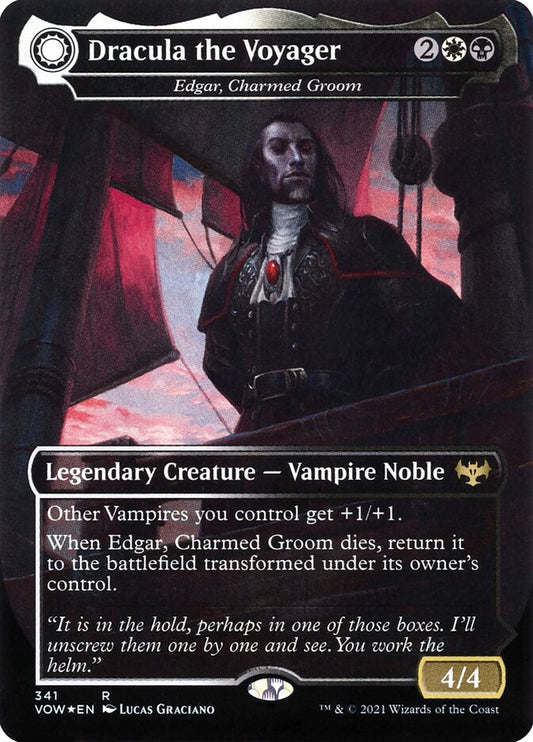 MTG Card Title: Edgar, Charmed Groom // Edgar Markov's Coffin VOW/341