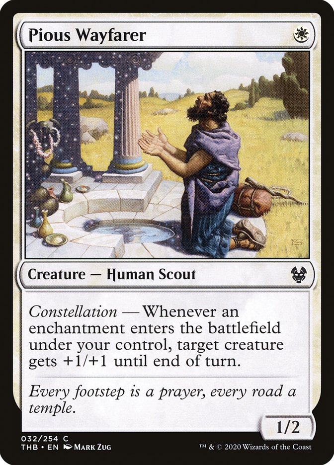 MTG Card Title: Pious Wayfarer THB/32