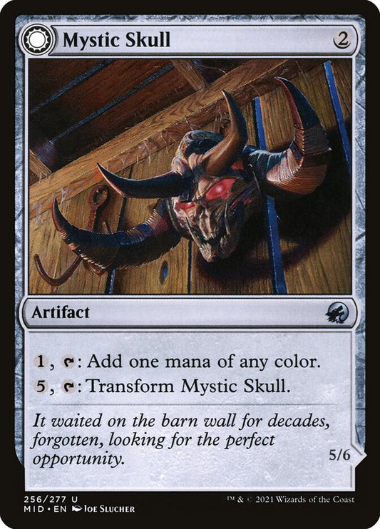 MTG Card Title: Mystic Skull // Mystic Monstrosity MID/256