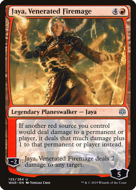 MTG Card Title: Jaya, Venerated Firemage WAR/135