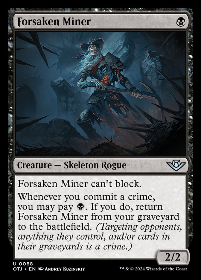 MTG Card Title: Forsaken Miner OTJ/88