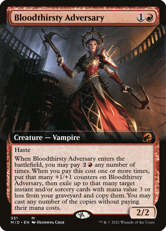 MTG Card Title: Bloodthirsty Adversary MID/351