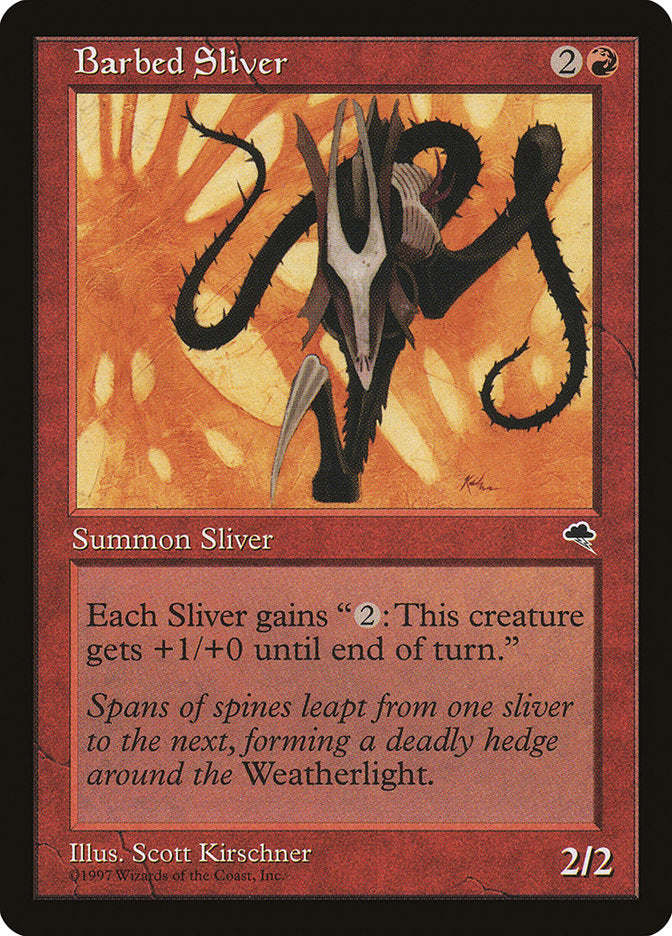 MTG Card Title: Barbed Sliver TMP/163