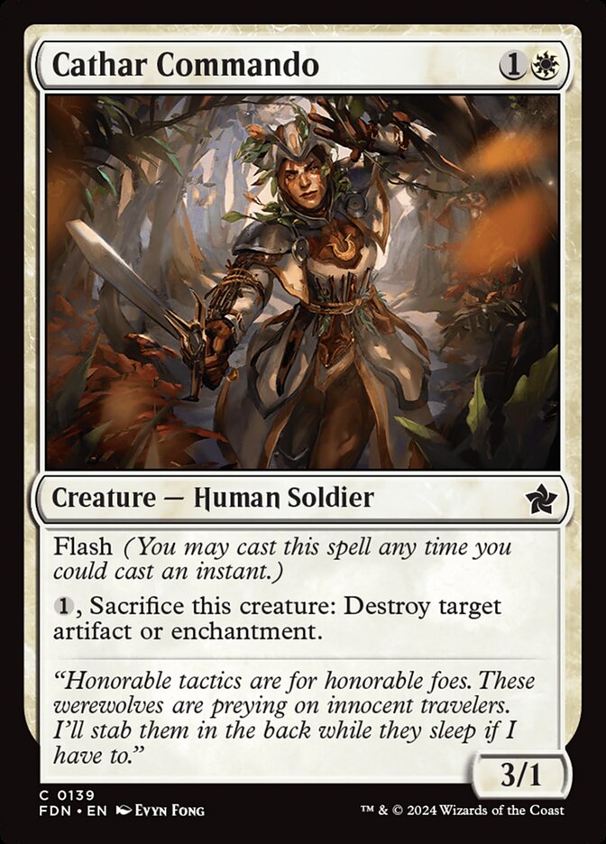 MTG Card Title: Cathar Commando FDN/139
