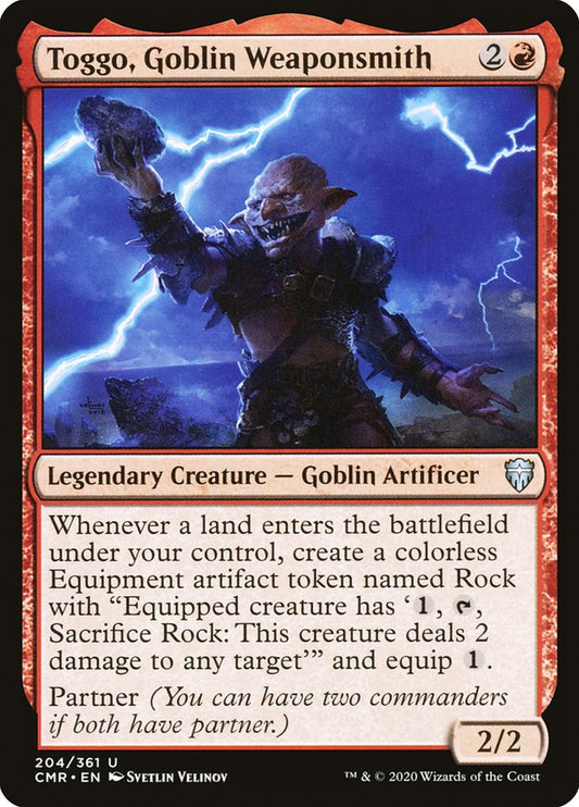 MTG Card Title: Toggo, Goblin Weaponsmith CMR/204