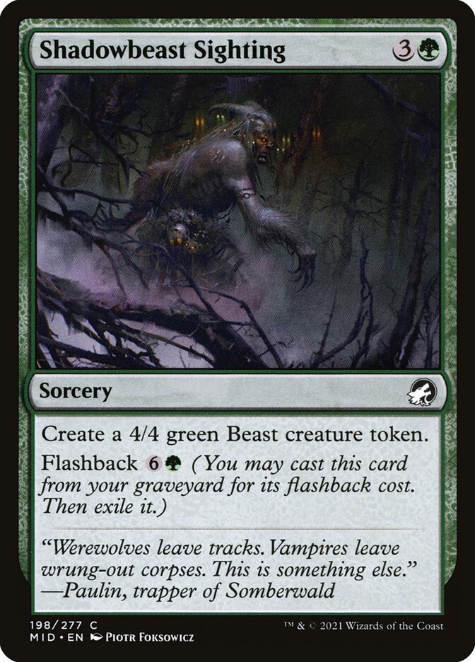 MTG Card Title: Shadowbeast Sighting MID/198