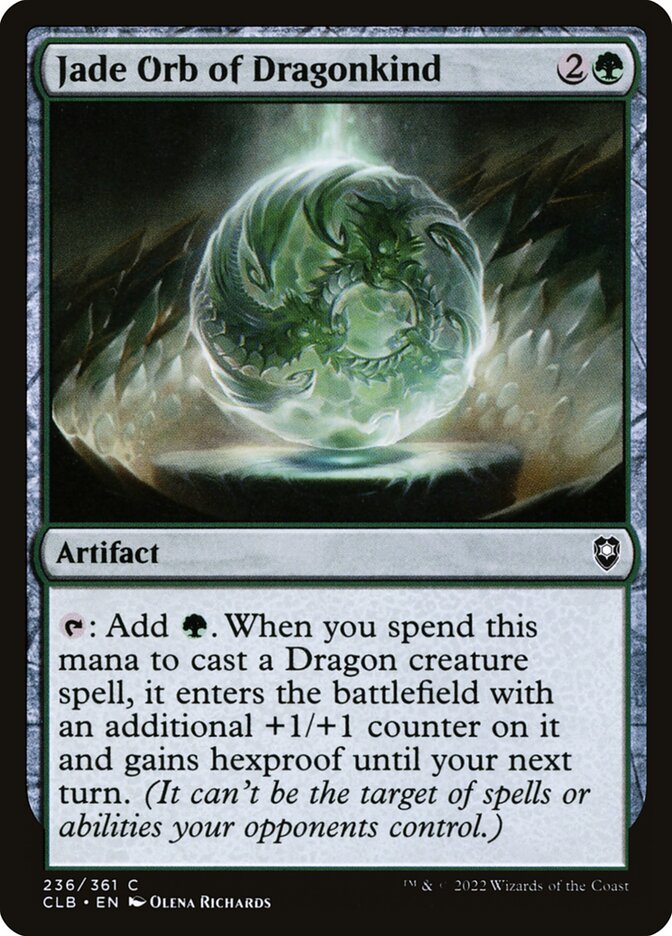 MTG Card Title: Jade Orb of Dragonkind CLB/236