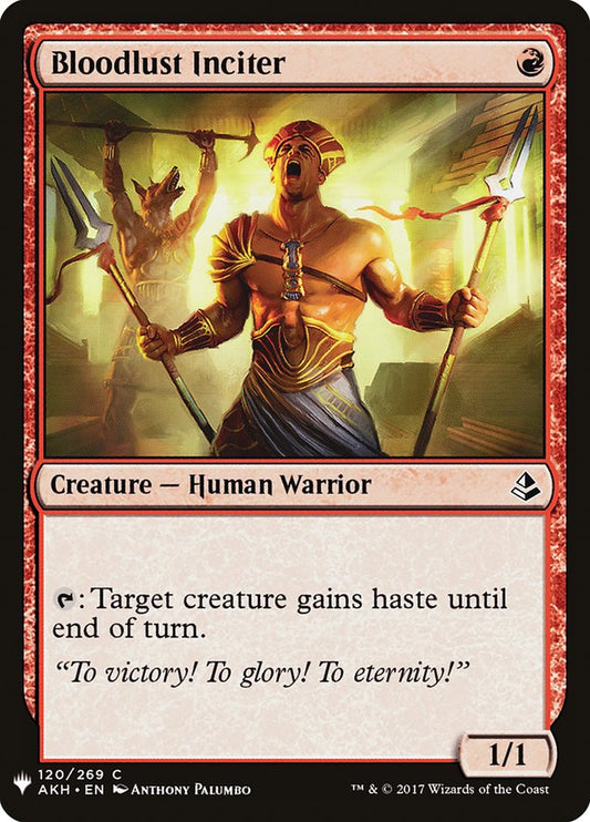 MTG Card Title: Bloodlust Inciter PLST/AKH-120