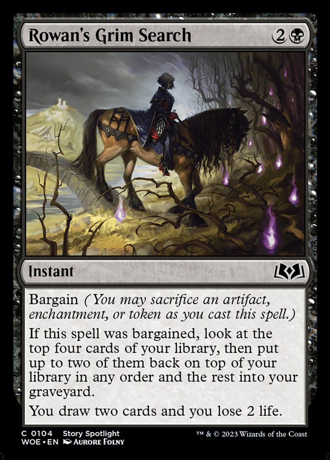 MTG Card Title: Rowan's Grim Search WOE/104