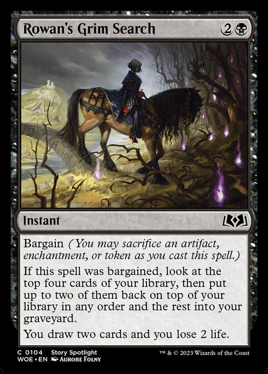 MTG Card Title: Rowan's Grim Search WOE/104