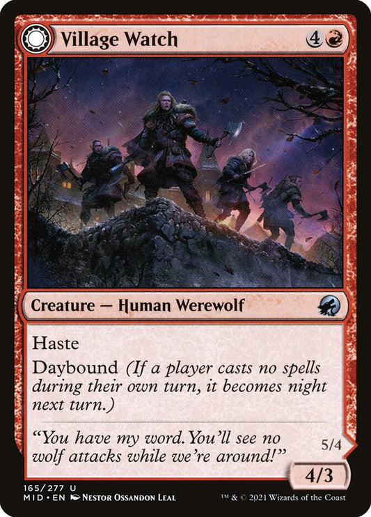 MTG Card Title: Village Watch // Village Reavers MID/165