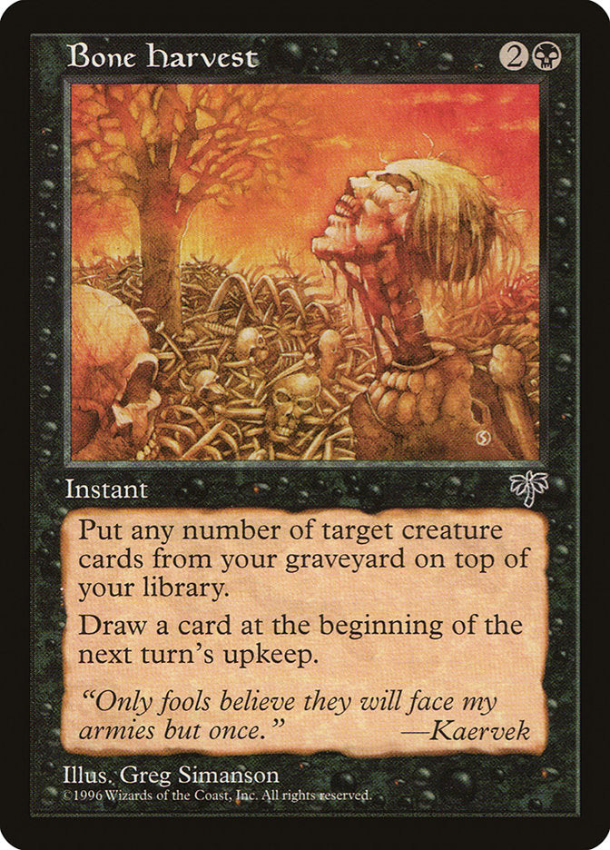 MTG Card Title: Bone Harvest MIR/108