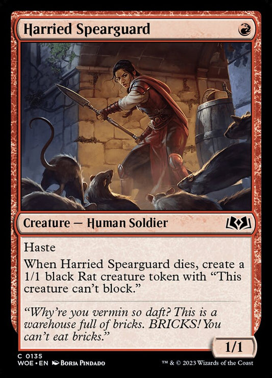MTG Card Title: Harried Spearguard WOE/135