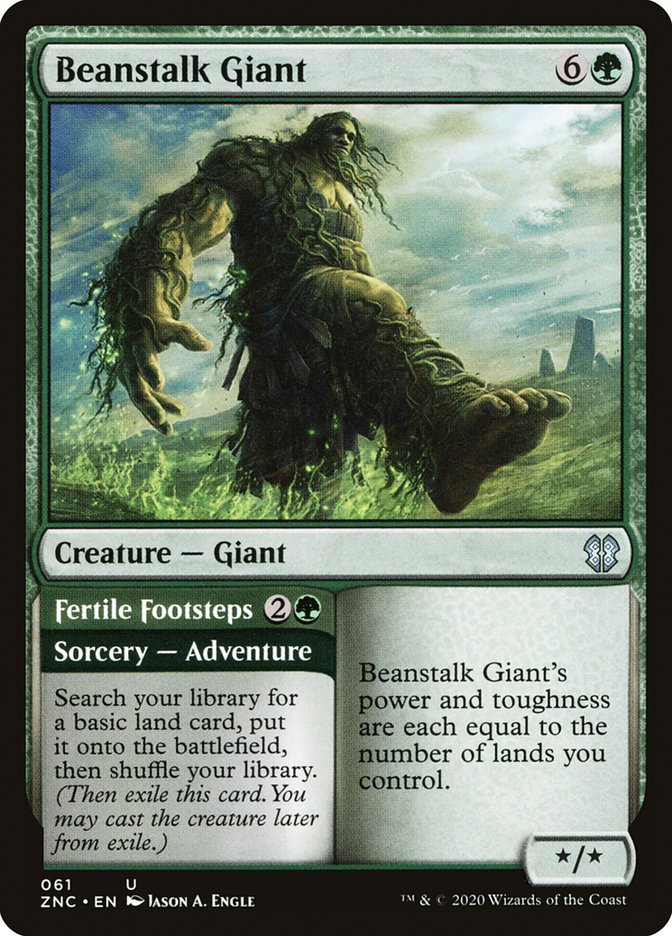 MTG Card Title: Beanstalk Giant // Fertile Footsteps ZNC/61