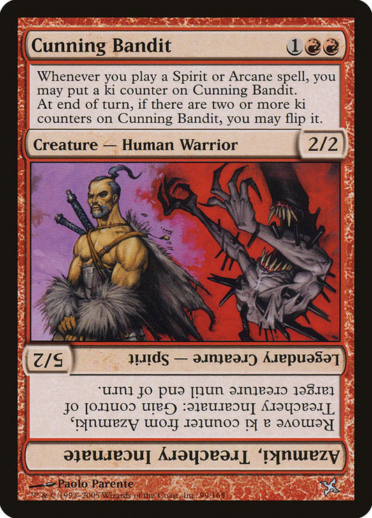 MTG Card Title: Cunning Bandit // Azamuki, Treachery Incarnate BOK/99