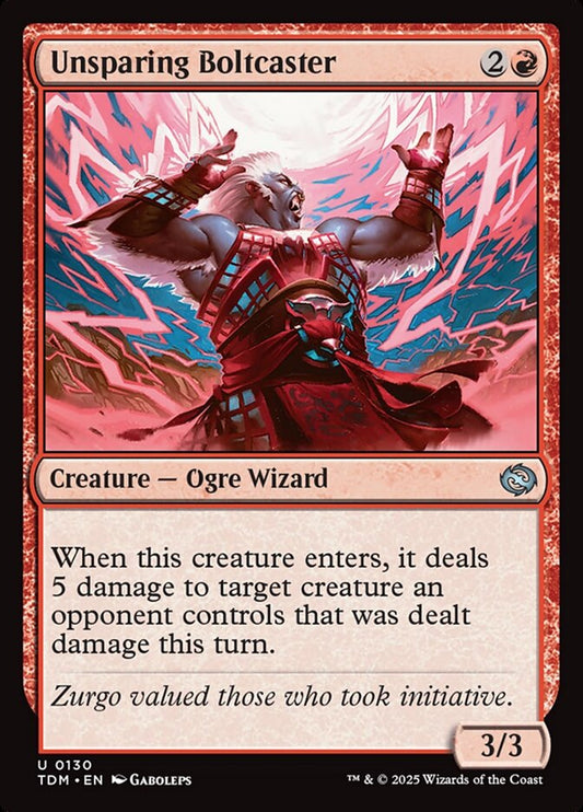 MTG Card Title: Unsparing Boltcaster TDM/130