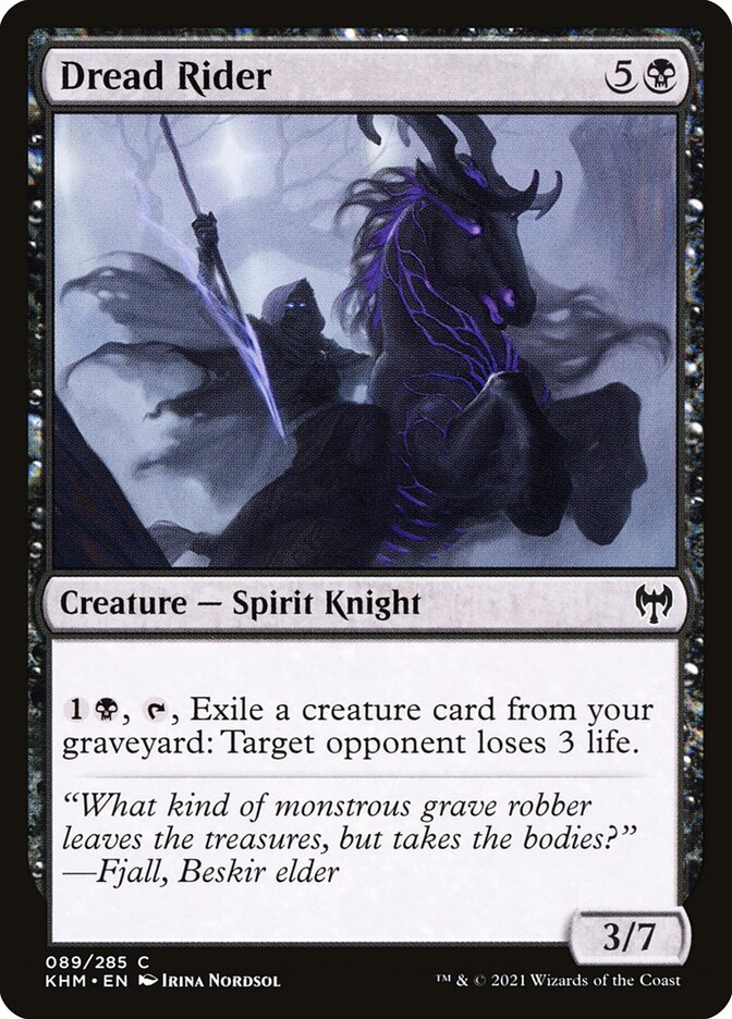 MTG Card Title: Dread Rider KHM/89