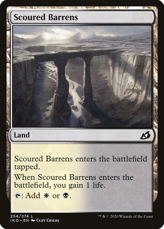 MTG Card Title: Scoured Barrens IKO/254
