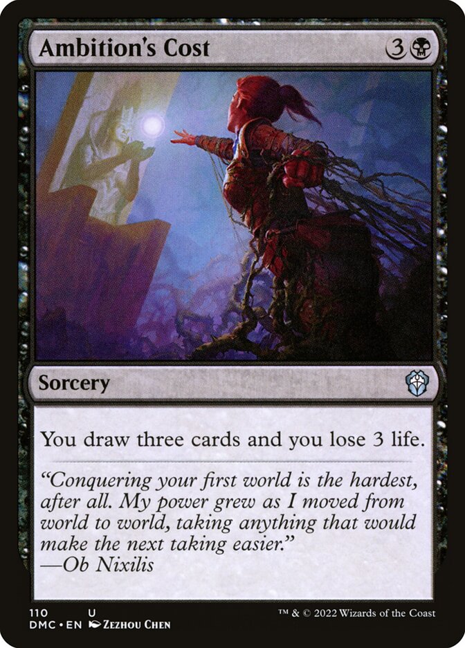 MTG Card Title: Ambition's Cost DMC/110