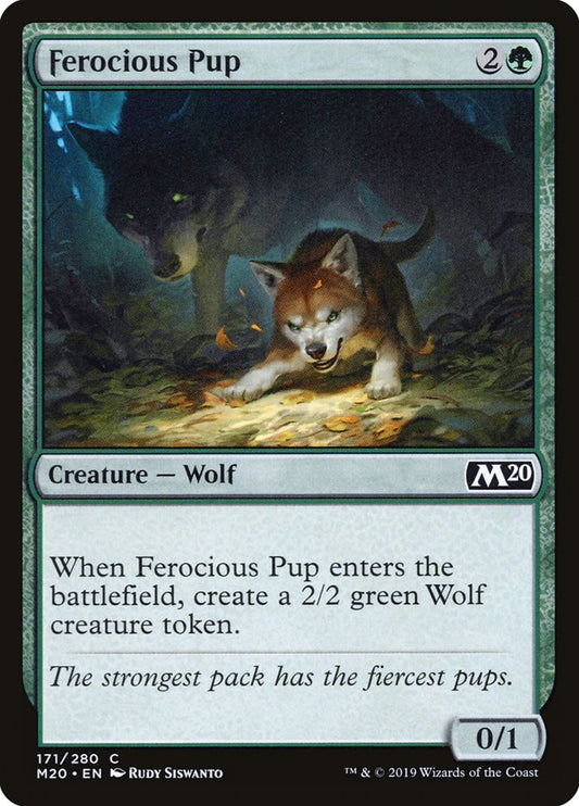 MTG Card Title: Ferocious Pup M20/171