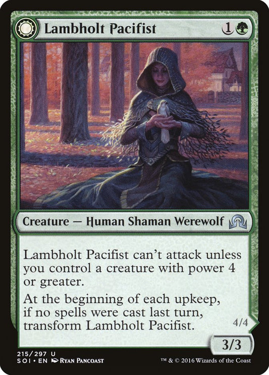 MTG Card Title: Lambholt Pacifist // Lambholt Butcher SOI/215