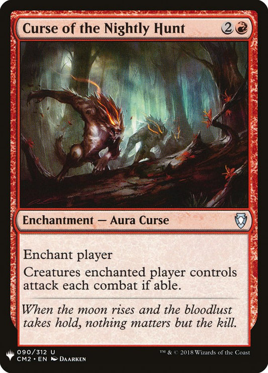 MTG Card Title: Curse of the Nightly Hunt PLST/CM2-90