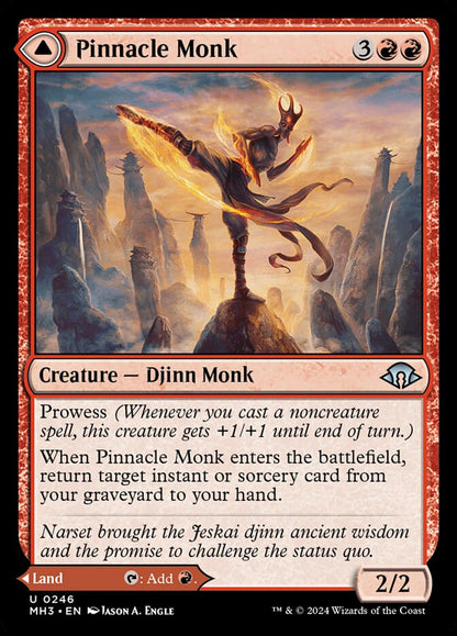 MTG Card Title: Pinnacle Monk // Mystic Peak MH3/246