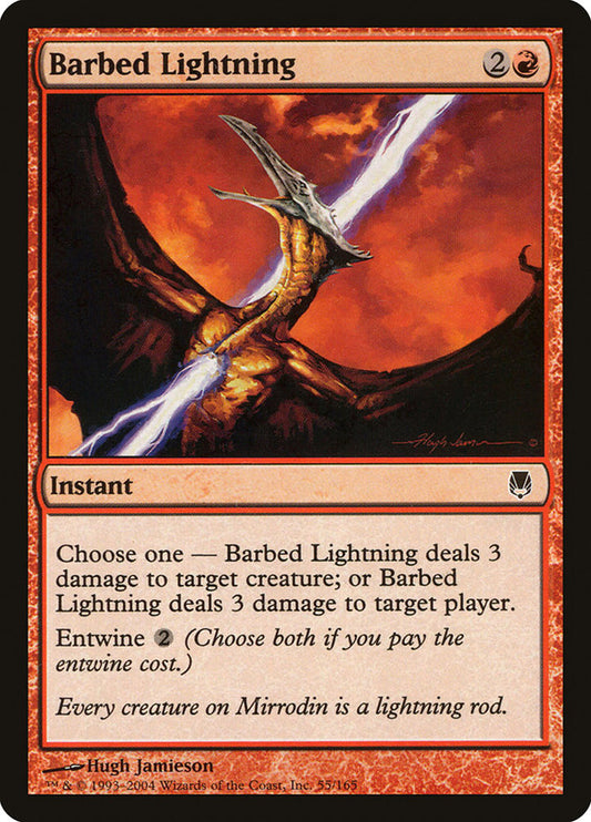 MTG Card Title: Barbed Lightning DST/55